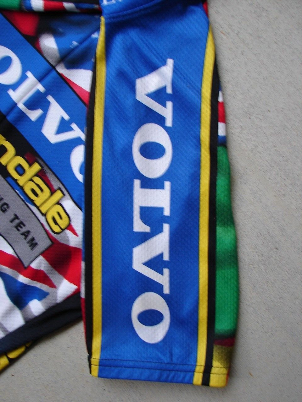 Vintage Cannondale Mountain Bike Race Team USA Flag Volvo Zip Jersey Size M