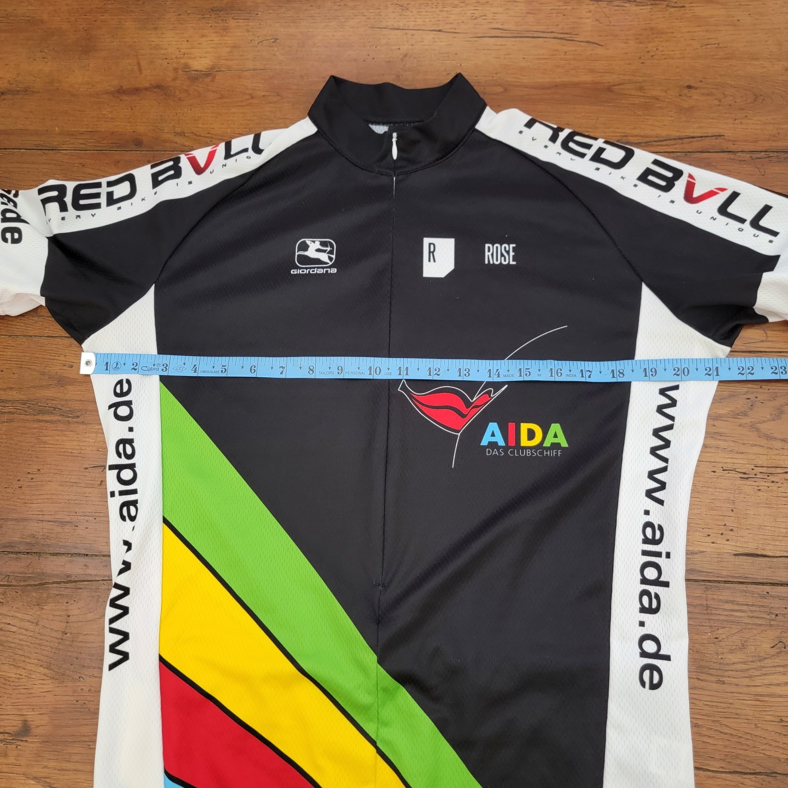 Giordana Mens Large Cycling Jersey 21.5″ P2P Italy L