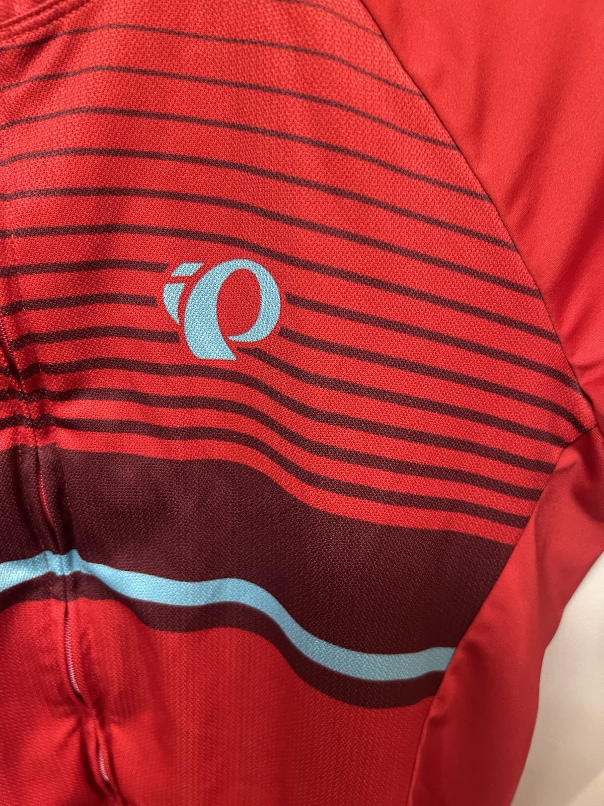 Pearl Izumi Men’s Striped Half Zip Cycling Jersey Pockets Mock Neck S Red