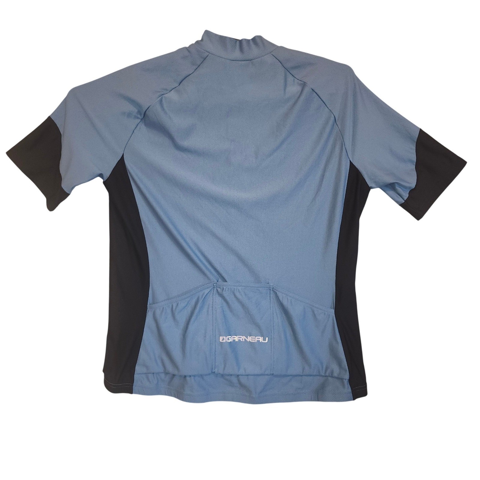 Louis Garneau Womens XL Blue Black Full Zip Cycling Jersey Short Sleeve 9D42064