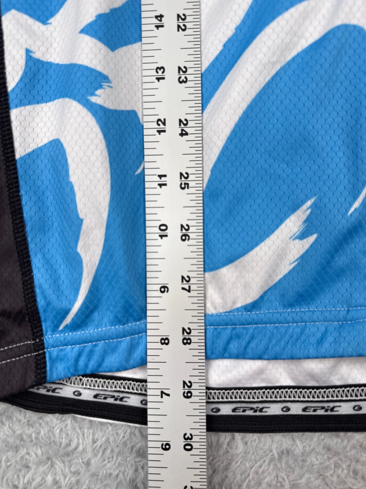 Epic Cyclewear Cycling Jersey Adult Large Blue White Rockwell Relay READ ME