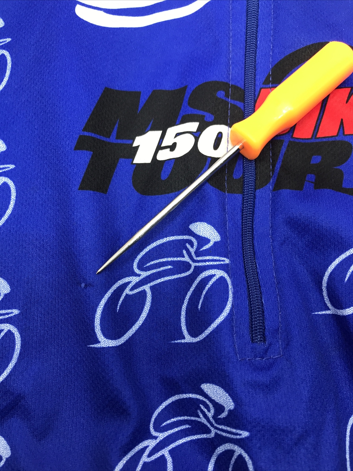 Large Vomax Cycling Jersey Williams Companies 2002 MS 150 Red/Blue