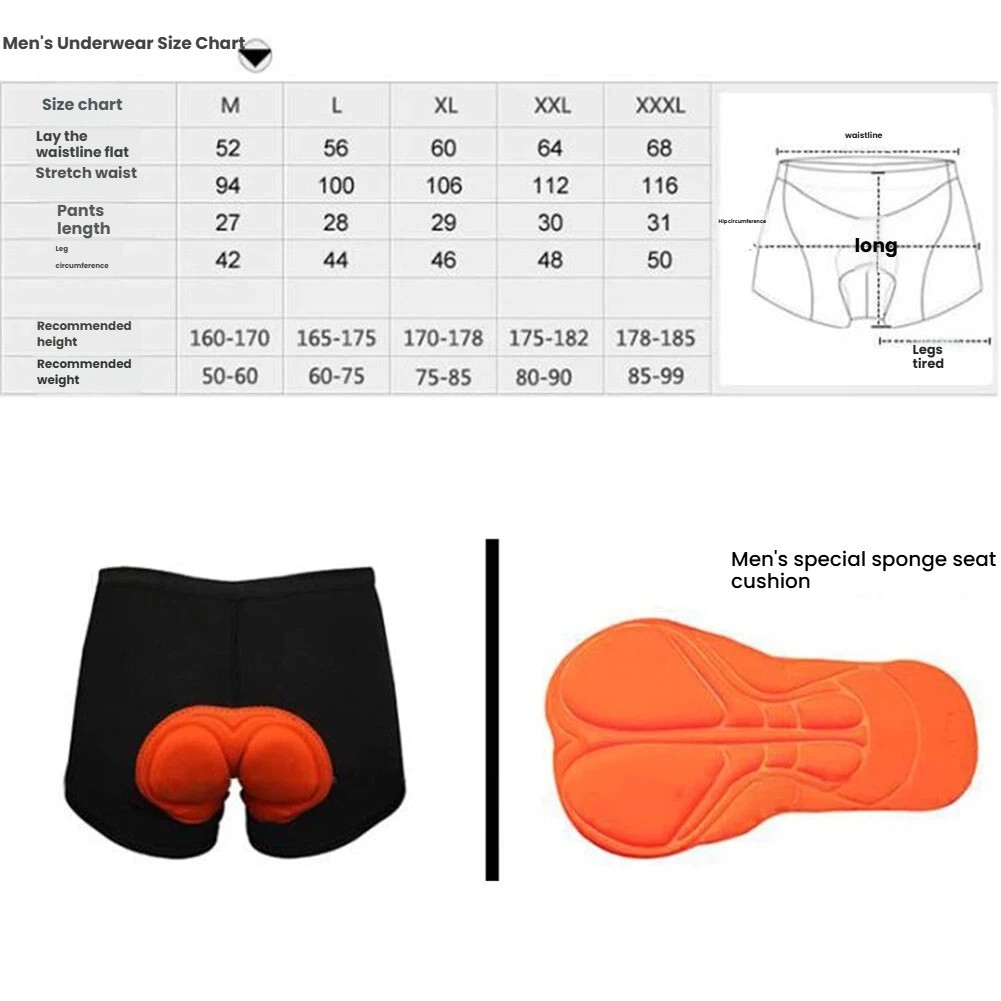 Breathable Cycling Shorts with Gel Sponge Padding for Comfort and Mobility