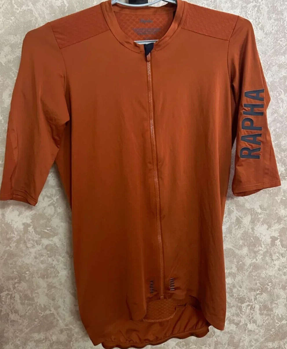 NEW BURNT ORANGE RAPHA S/S CYCLING II AERO JERSEY PRO TEAM LIGHTWEIGHT LARGE