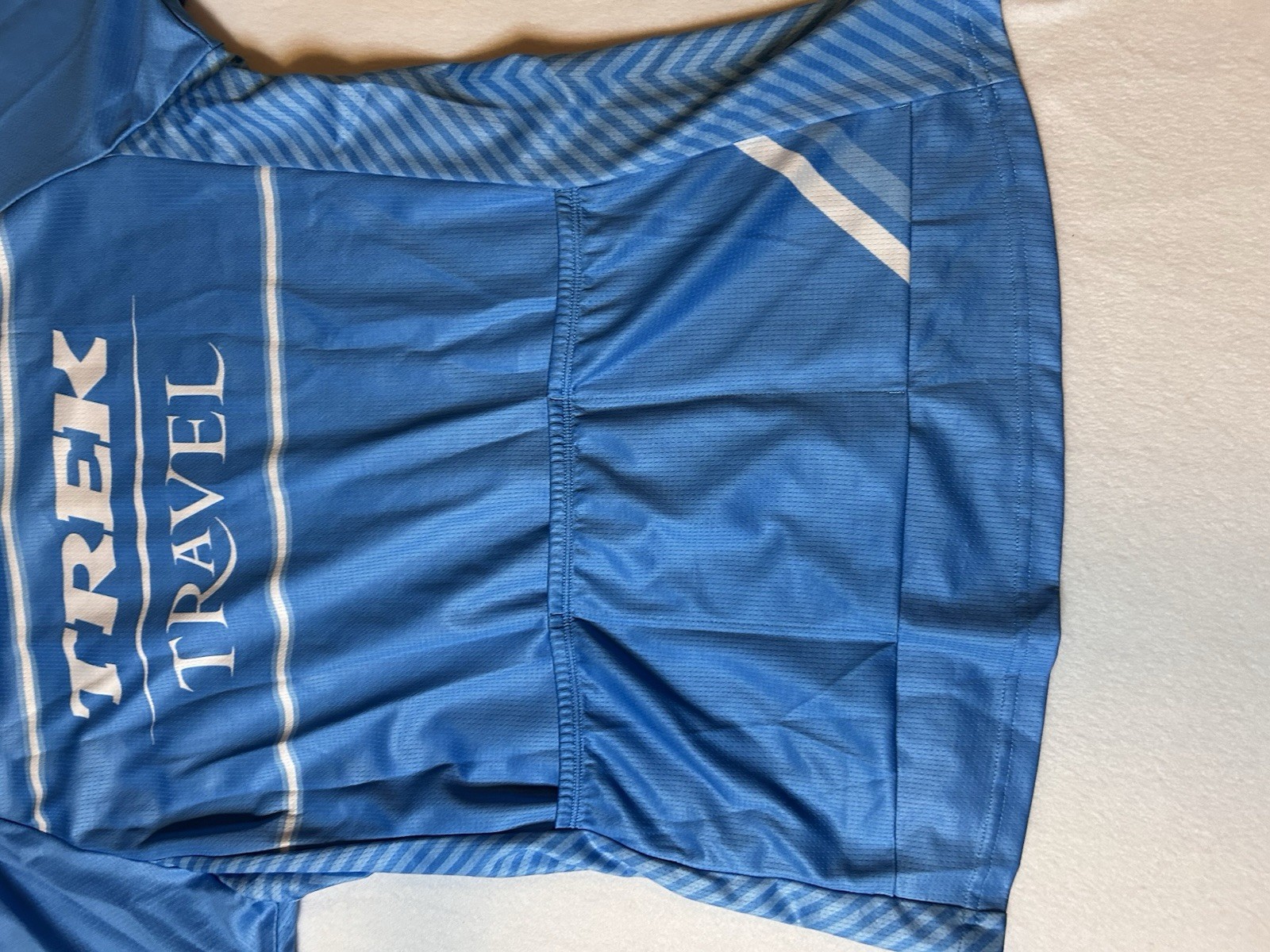 Bontrager Trek Travel Womens L Blue 3/4 Zip Cycling Bike Jersey Pockets
