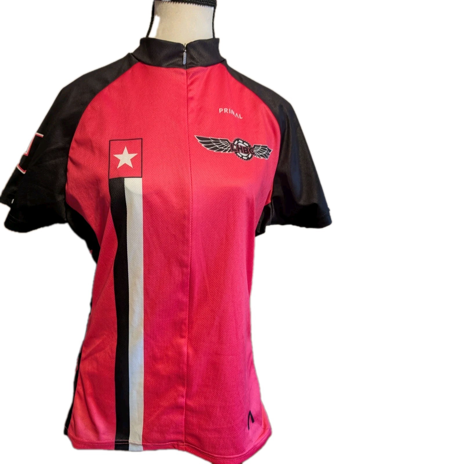 Primal Women’s 2XL Pink/Black/White Cycling Jersey Short Sleeve Zip Pockets