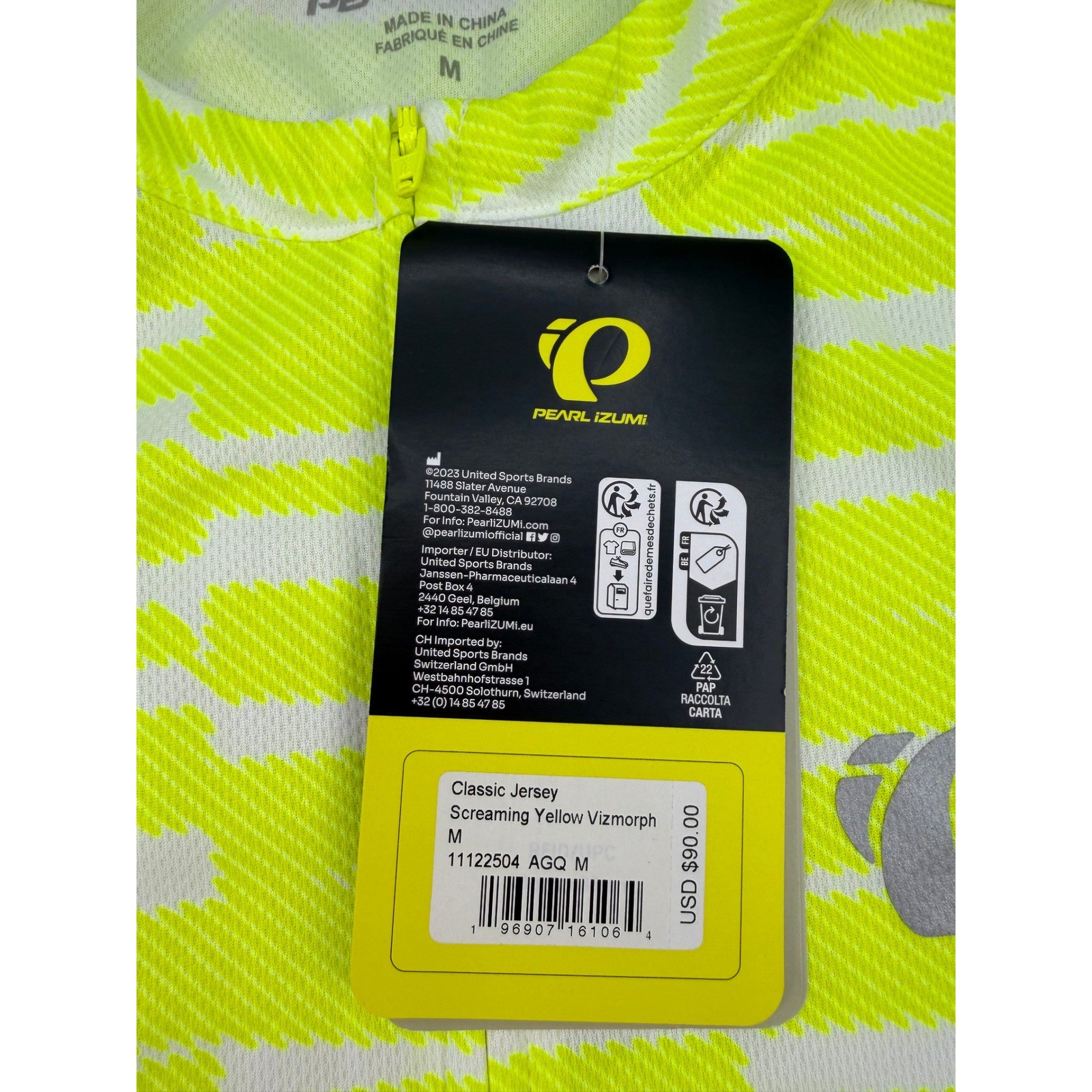 Pearl Izumi Classic Jersey Screaming Yellow Vizmorph Mens Medium 11122504 AGQ M