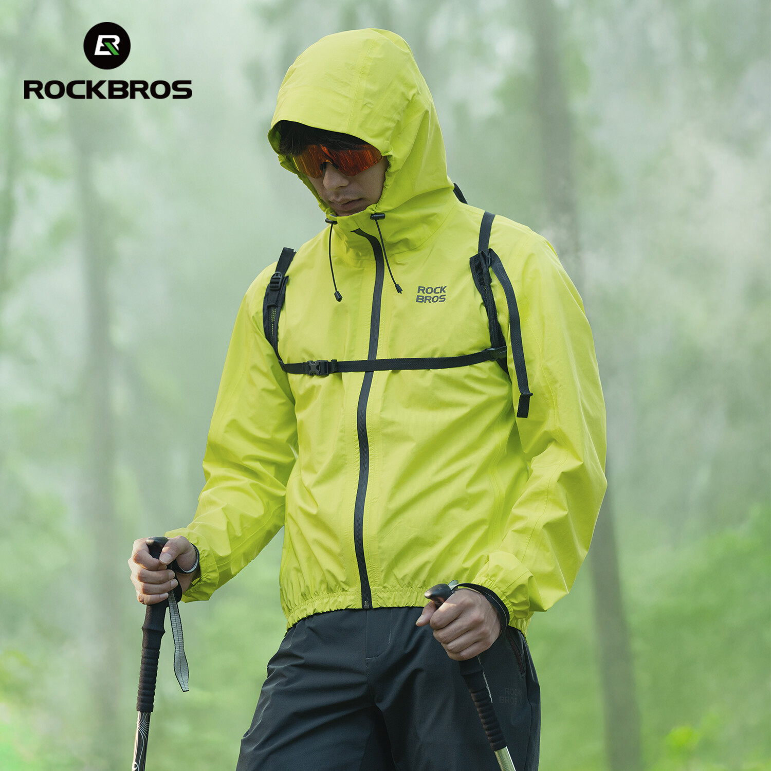 ROCKBROS Rain Jacket Raincoat Windbreaker Cycling Hiking Running Gear Waterproof