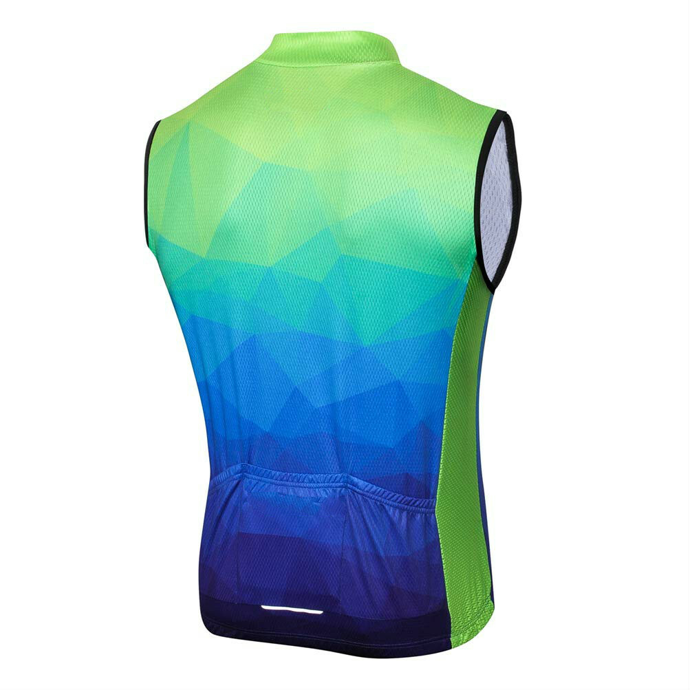 Men’s Reflective Biking Vest Top Sleeveless Cycle Cycling Jersey Shirts Full Zip