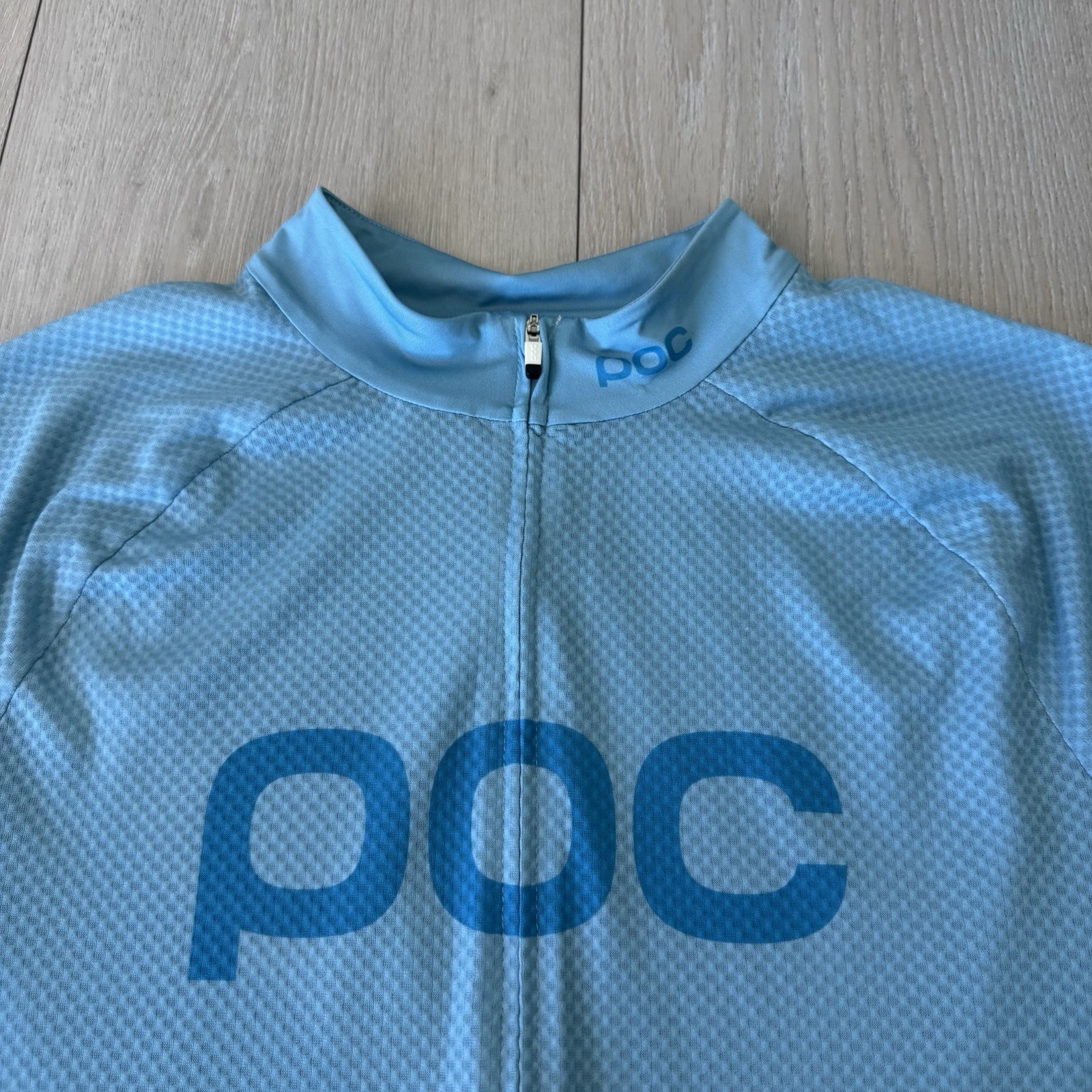 POC Cycling Jersey Men’s L Large Full Zip Short Sleeve Blue Black Road Bike