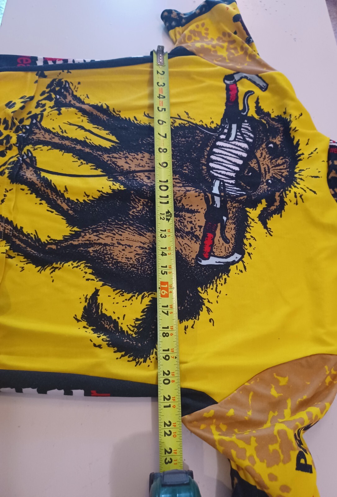 Primal Colorful Graphics Wild Dog on Bicycle Paw Prints 1/4 Zip Bike Jersey LG?