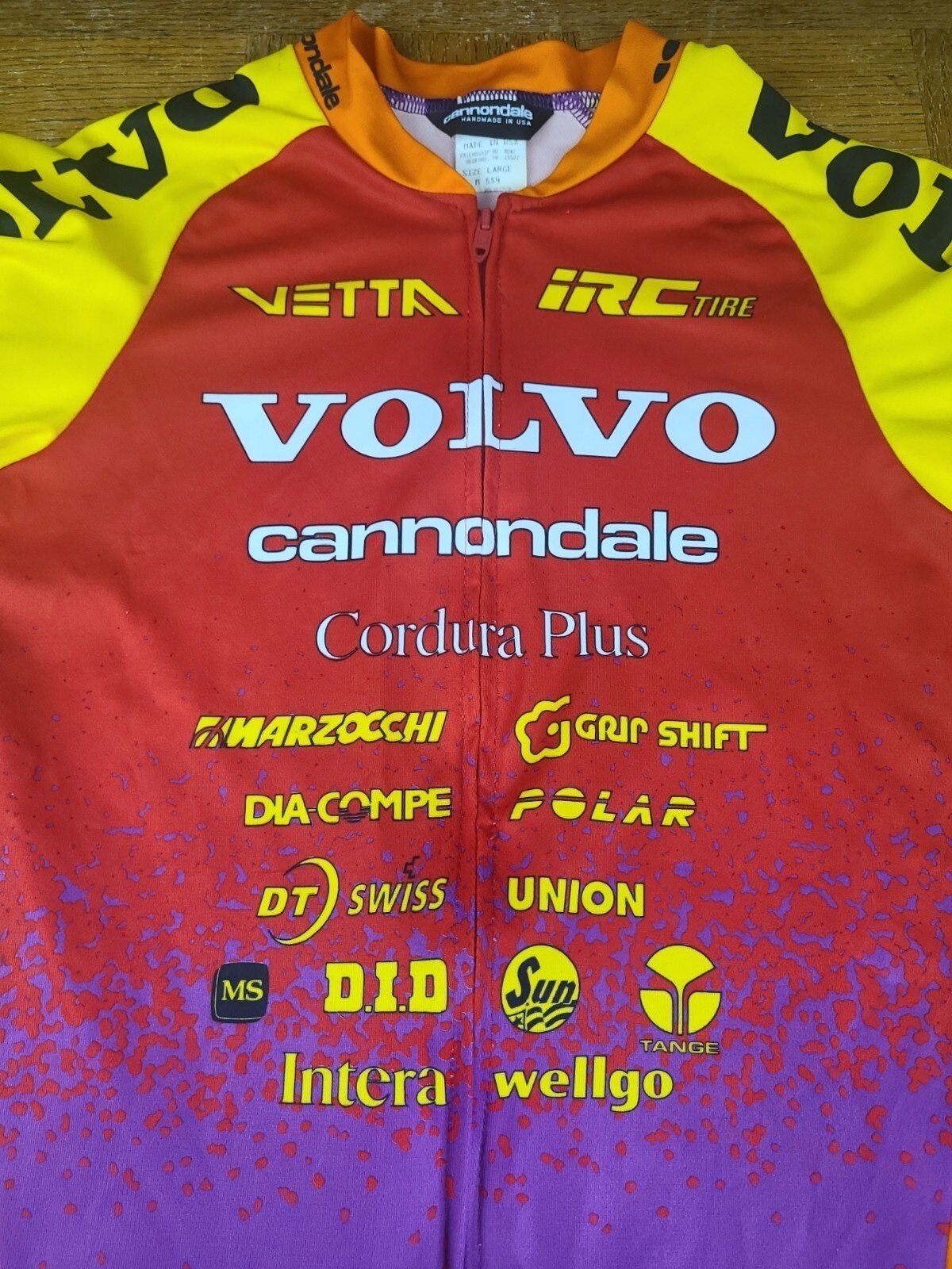 Volvo Cannondale Handmade in USA Team Race Jersey – Sz L – Full Zip