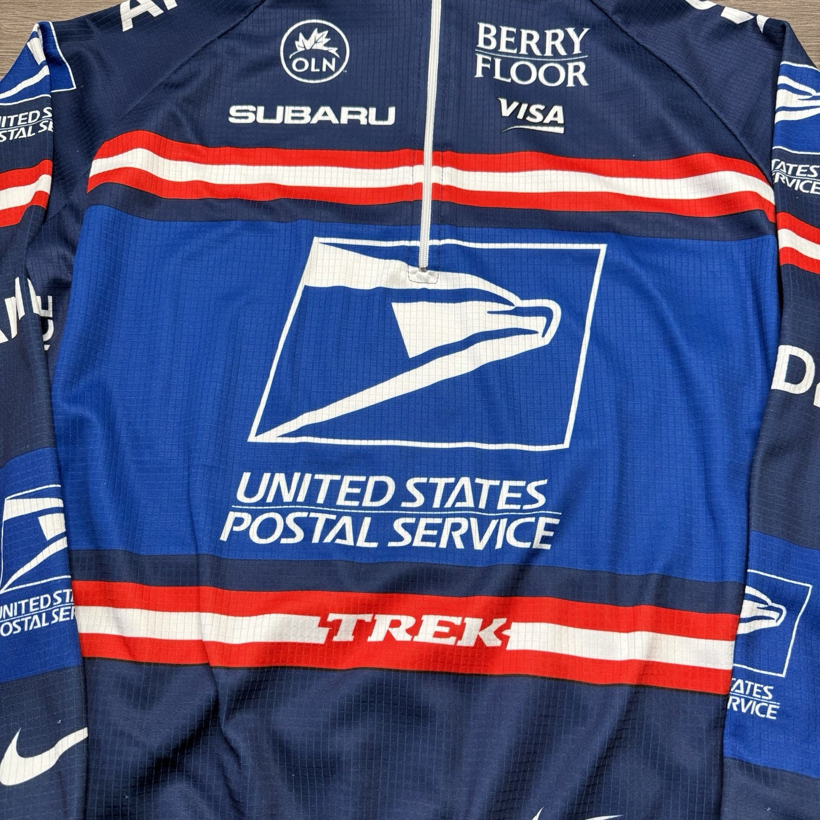 Vintage Nike USPS Trek Cycling Jersey Large Made In Italy Visa Subaru Bissell