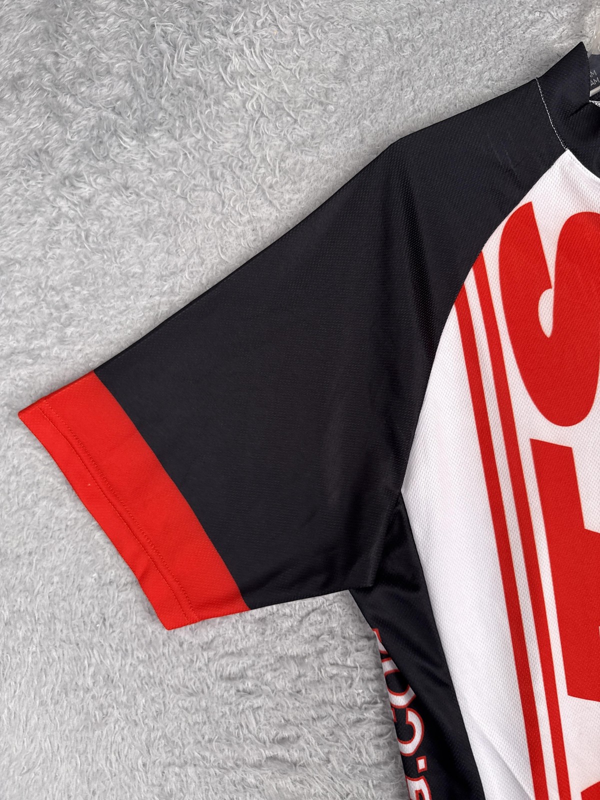 Epic Cycling Jersey Men Large White Red Black DATS Trucking Full Zip Pocket