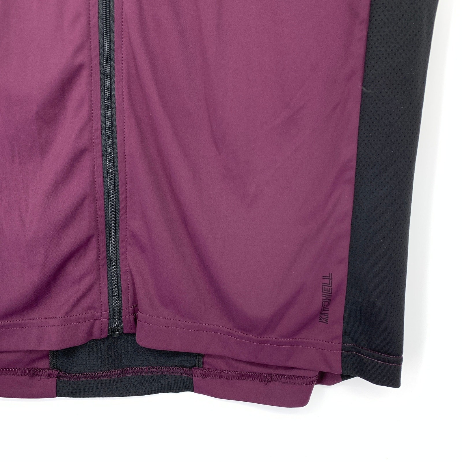 Louis Garneau Cycling Jersey Mens Sz M Maroon Black Short Sleeve Full Zip