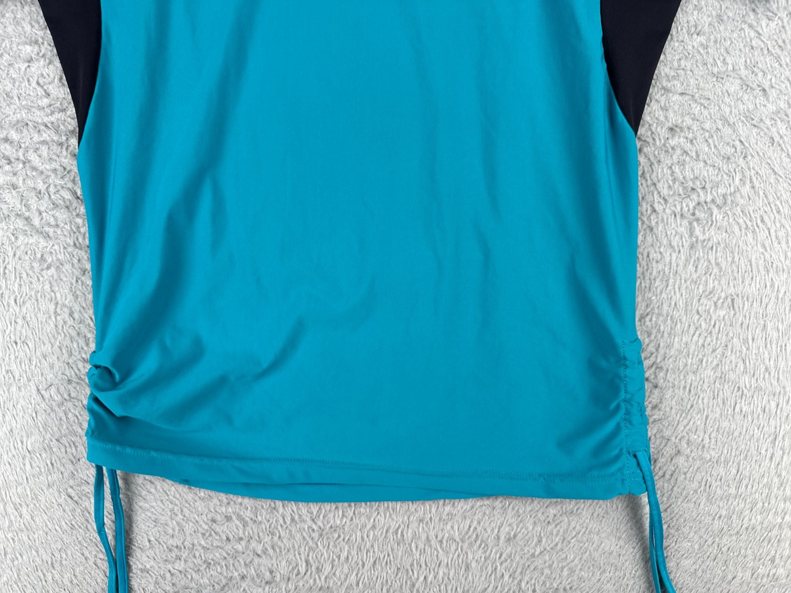 Green Beanz Cycling Jersey Womens Large Blue Black Short Sleeve UPF Polyester