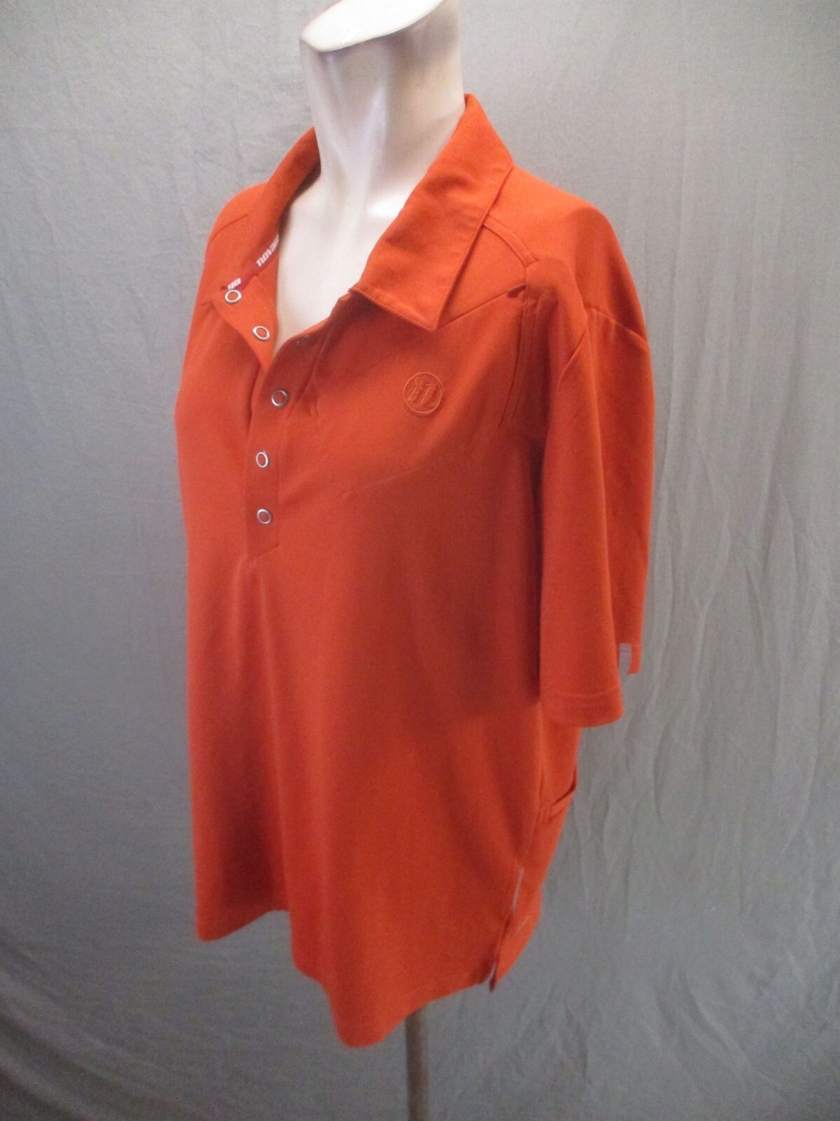 NOVARA Size XL Mens Orange 1/2 Snap Collar Short Sleeve Cycling Polo Shirt 468