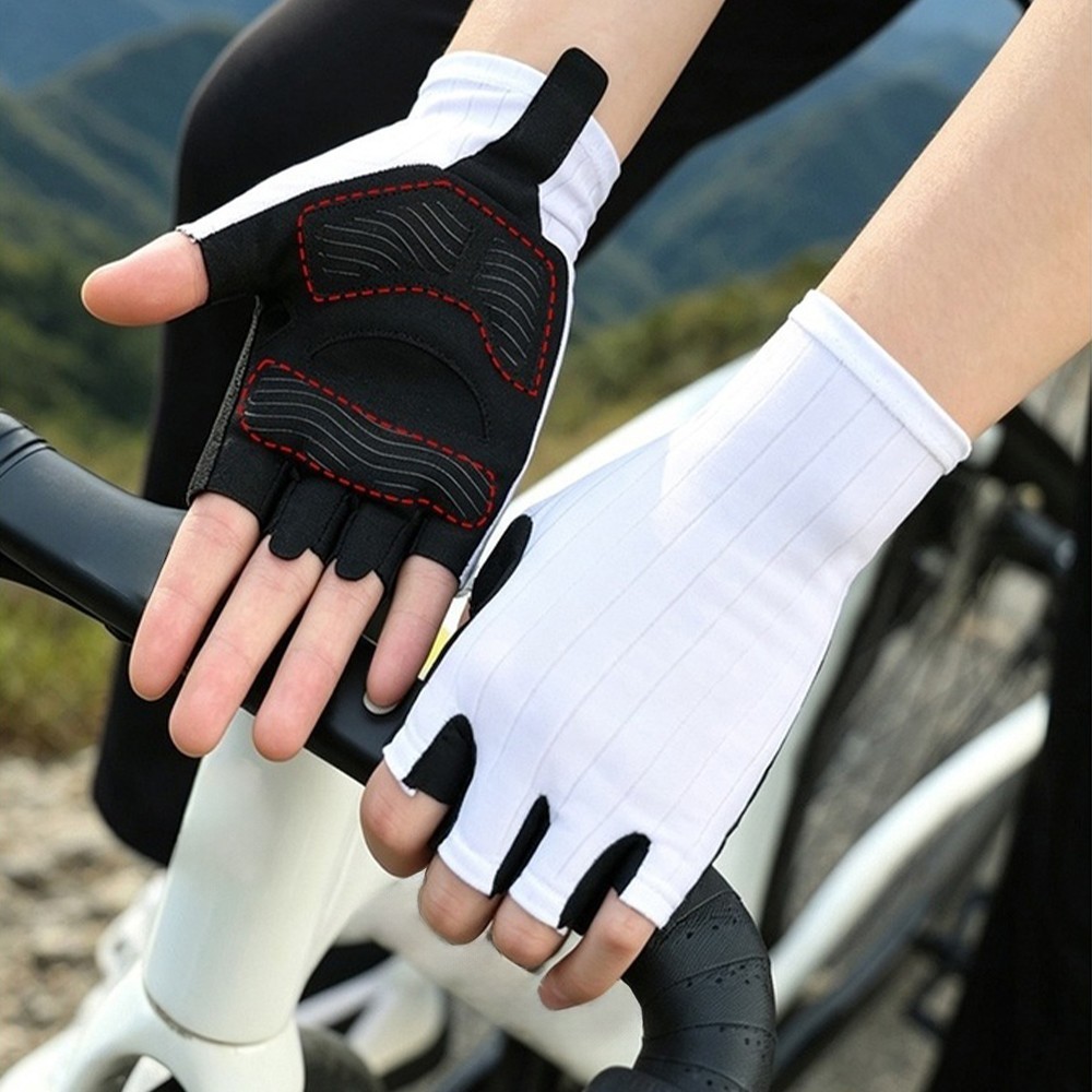 Lightweight Half Finger Cycling Gloves Breathable Mesh for Summer Riding
