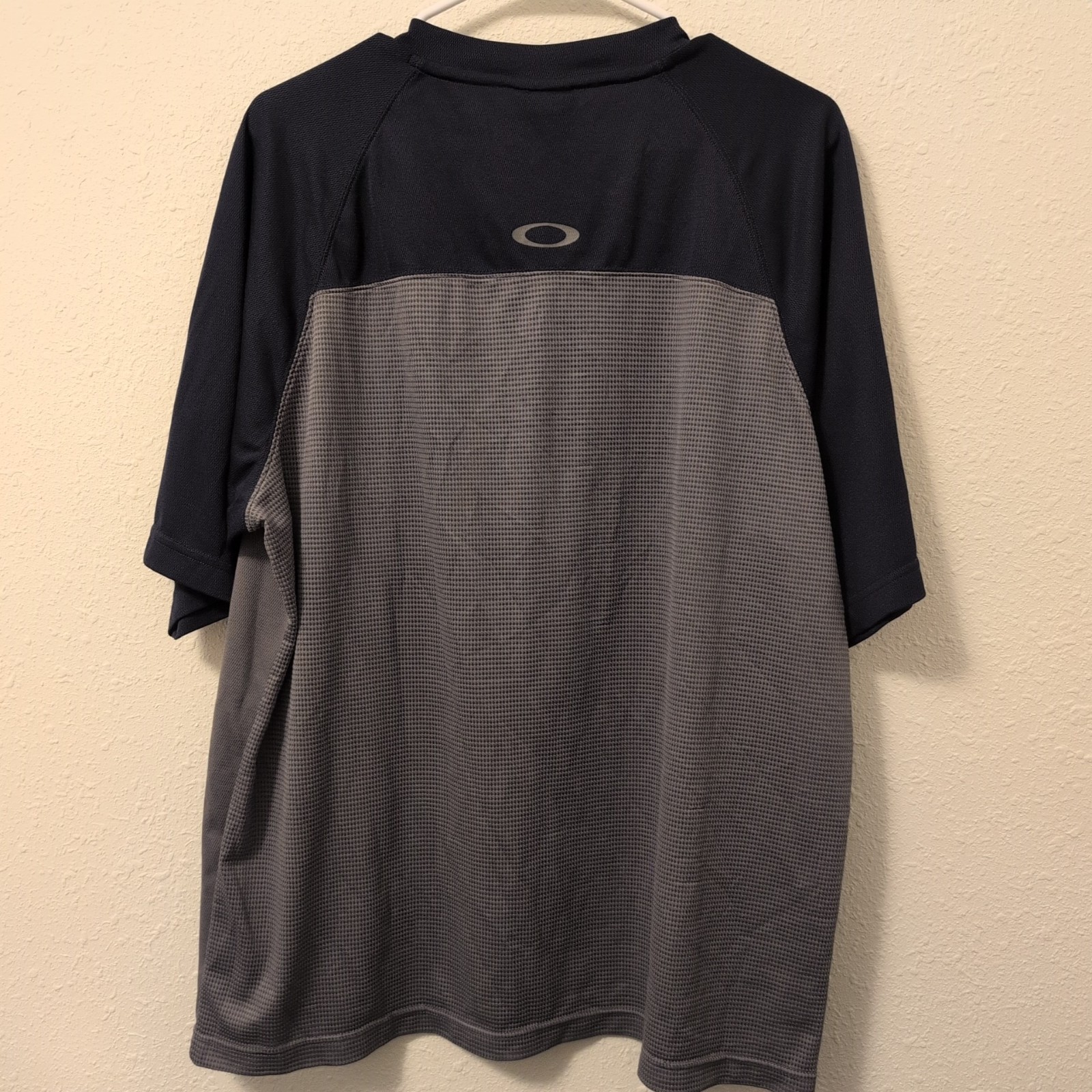 Vintage Y2K Oakley Software Two Tone Blue/Gray Cycling Shirt 1/4 Zip Sz XL Gorp