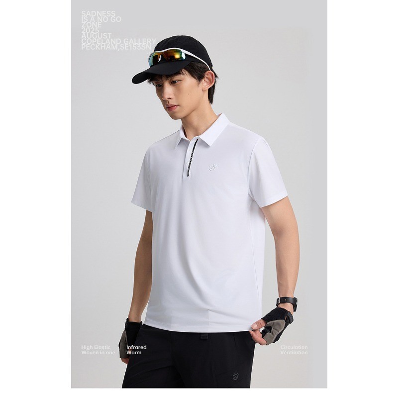 2025 Spring Summer New Women and Men Short Sleeved T-Shirt with Lapel Collar