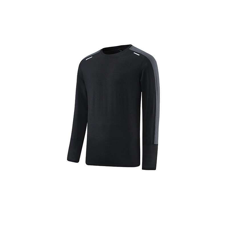 Men’s Reflective Long Sleeve T-Shirt Round Neck Cycling Sport Casual Fitness Top