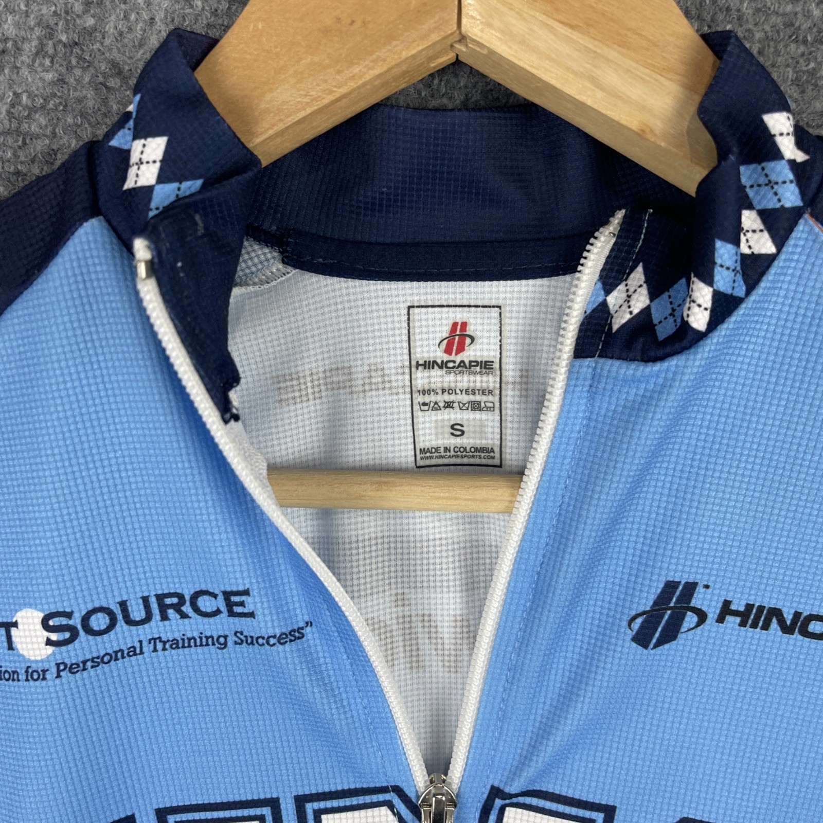 North Carolina Cycling Jersey Mens Small Blue Hincapie UNC Tarheels Team Issued