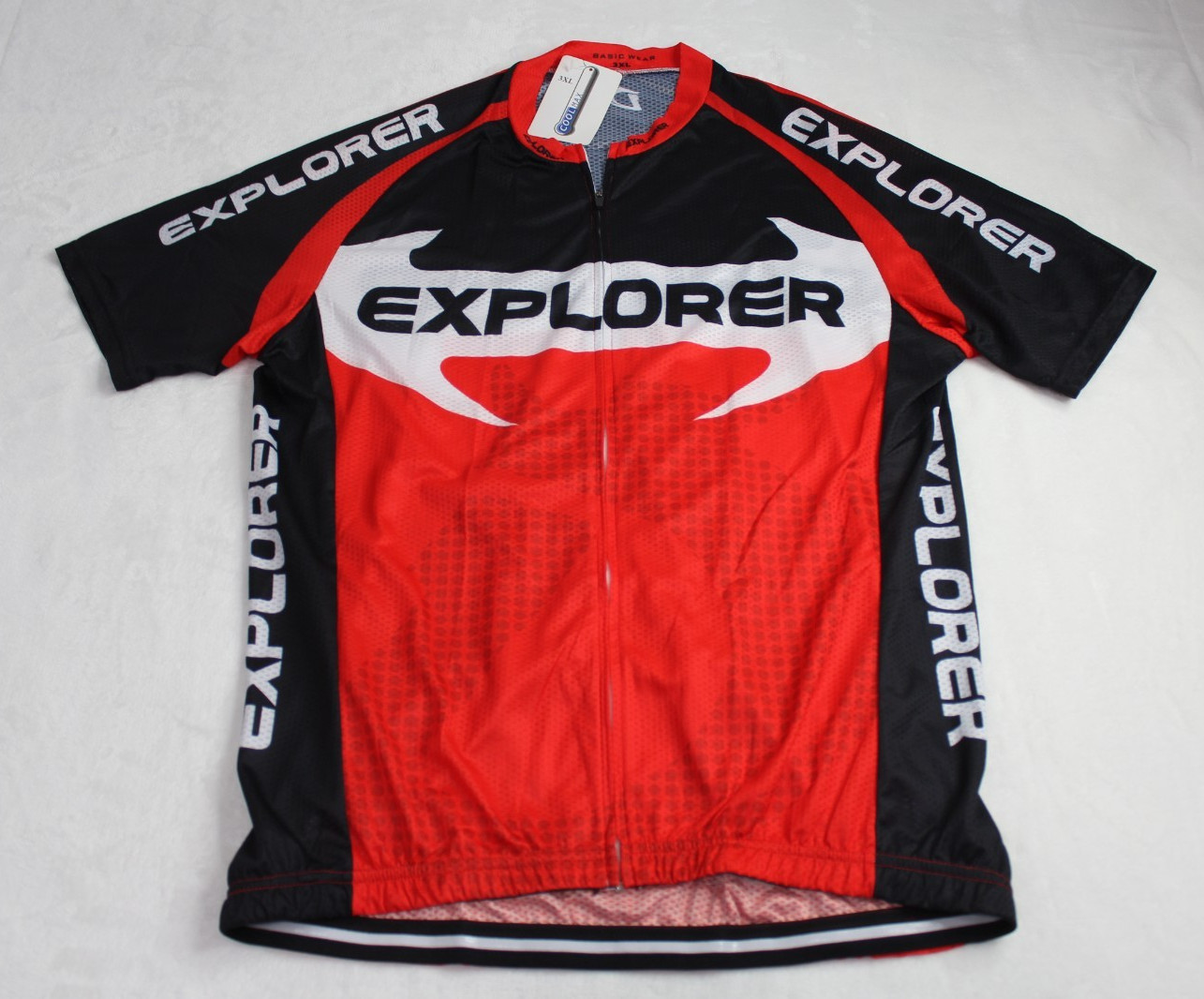 Mens 3XL XXXL Basic Wear Explorer Cycling Jersey Shirt Cool Max Black Red NEW