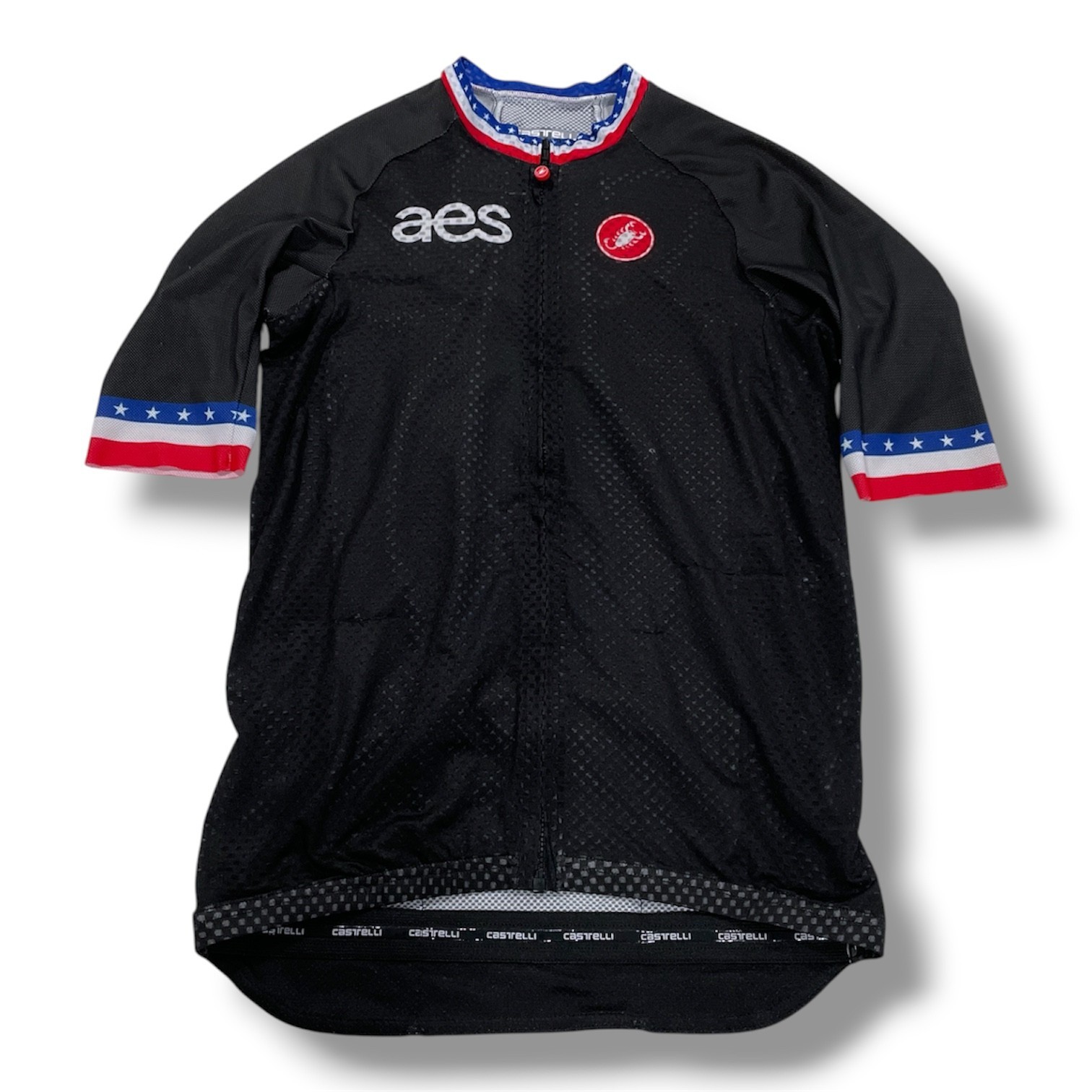 rare Castelli USA Natl Champ Stripes AES Cycling Jersey Black Men’s Medium