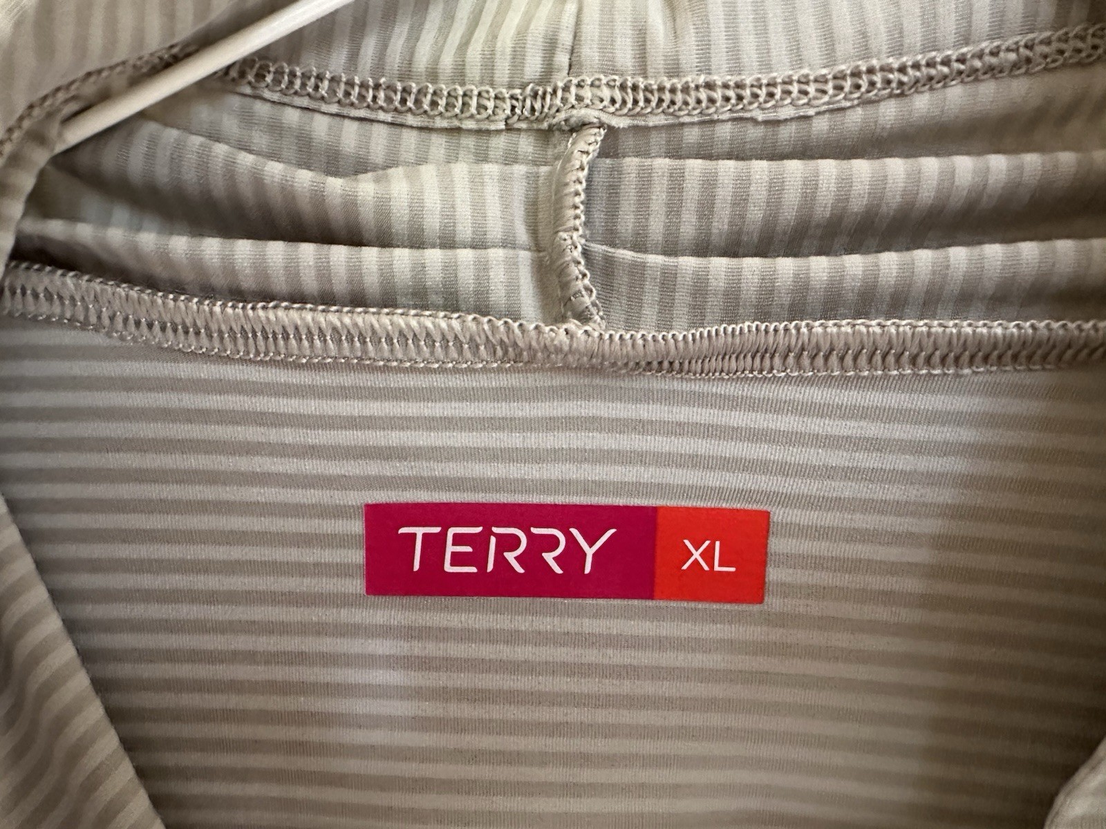 Terry Womens Sleeveless Cycling Jersey Two Greys Wrap Neck Pullover XL USA