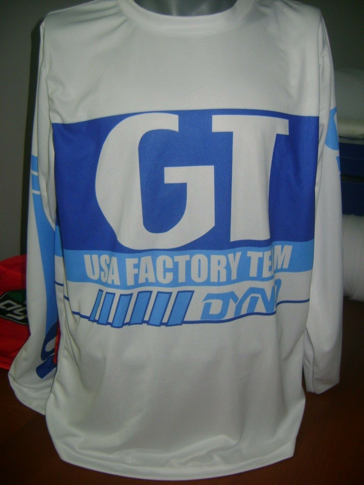 GT OLD SCHOOL BIKE JERSEY CLASSIC BMX JERSEY RACE BIKE SHIRT BMX VINTAGE L WHITE
