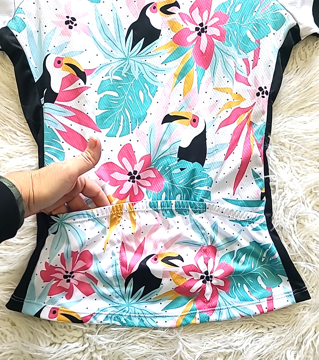 BDI Direct Womens S Tropical Toucan Cycling Jersey NWT Full Zip SS