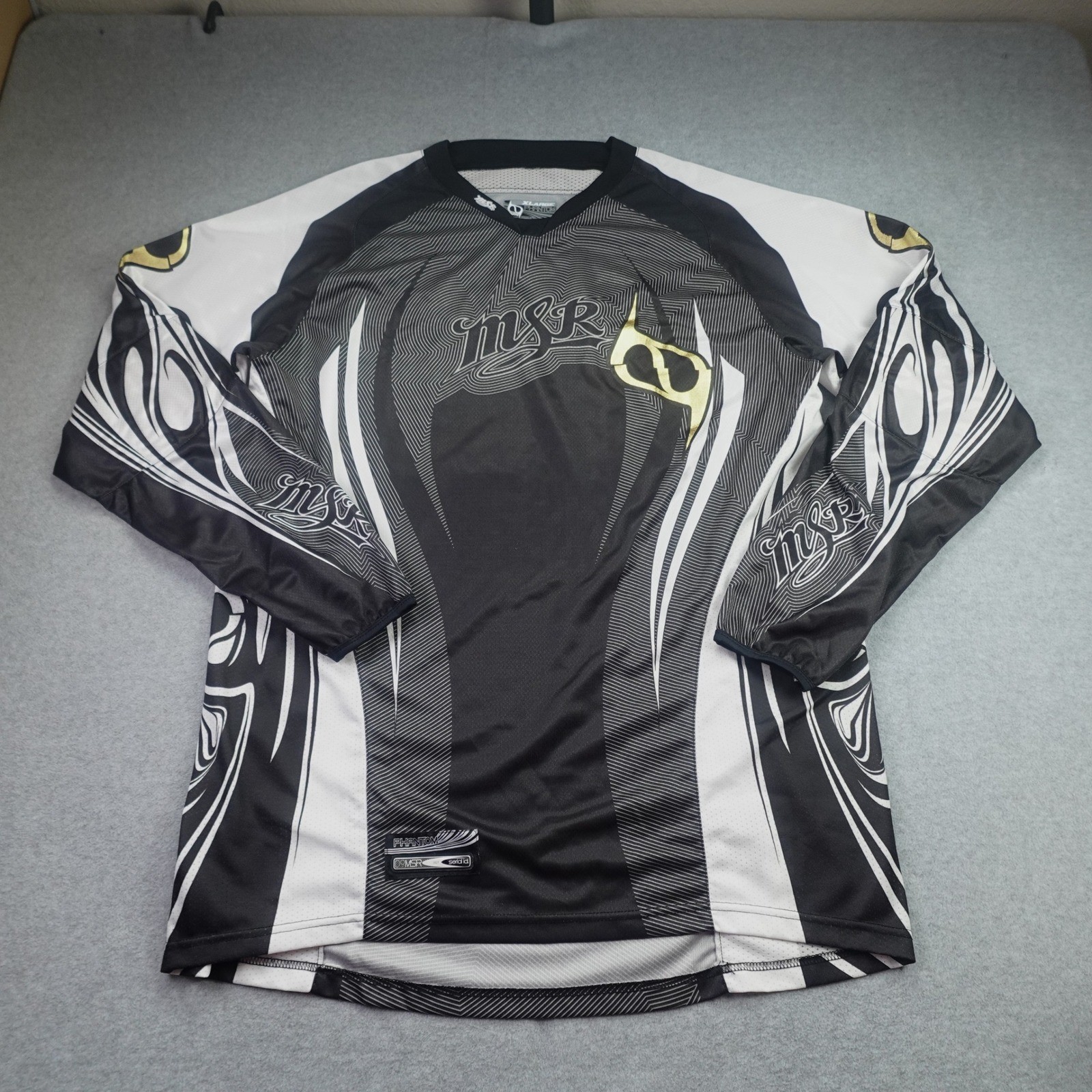 MSR Phantom Jersey Mens XL Black White Gold Racing Long Sleeve Motocross
