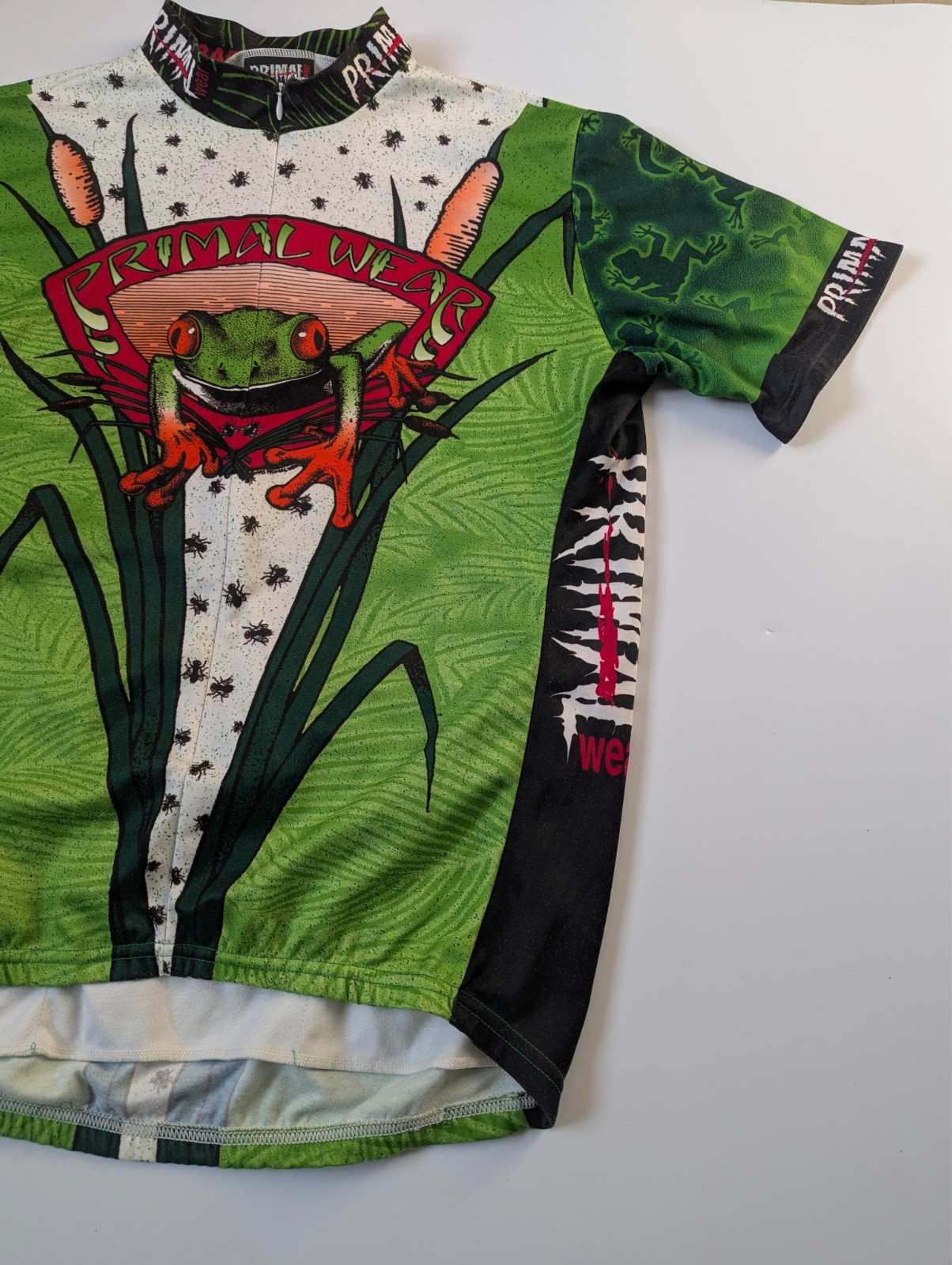 Vintage 90s Primal Wear TREE FROG MTB Road Cycling Jersey Size XL, Shirt Trikot