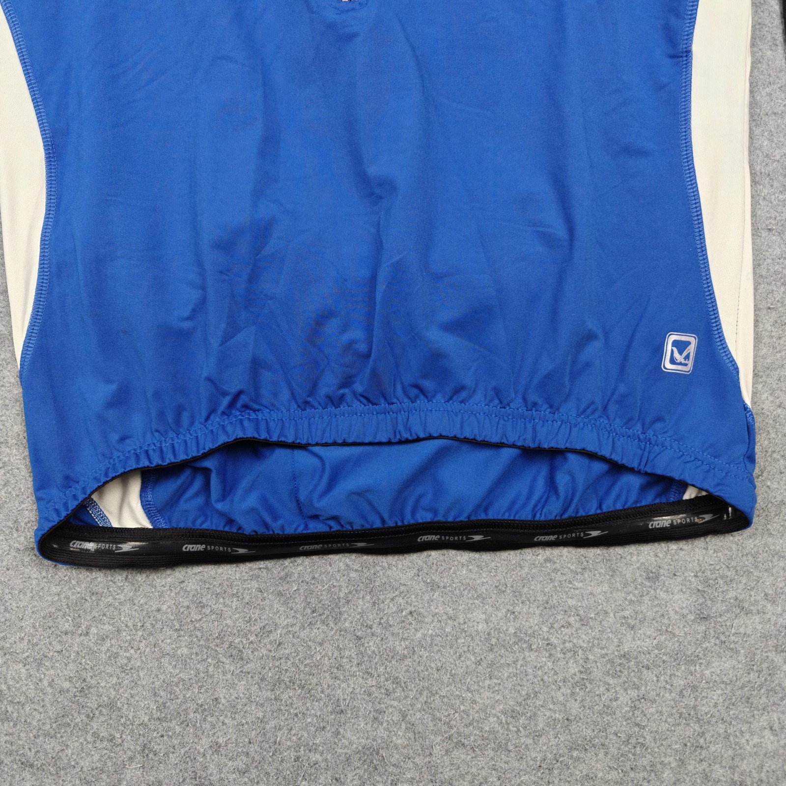Maks Bike Cycling Jersey Mens Large Blue Black Long Sleeve 1/4 Zip Rear Pockets
