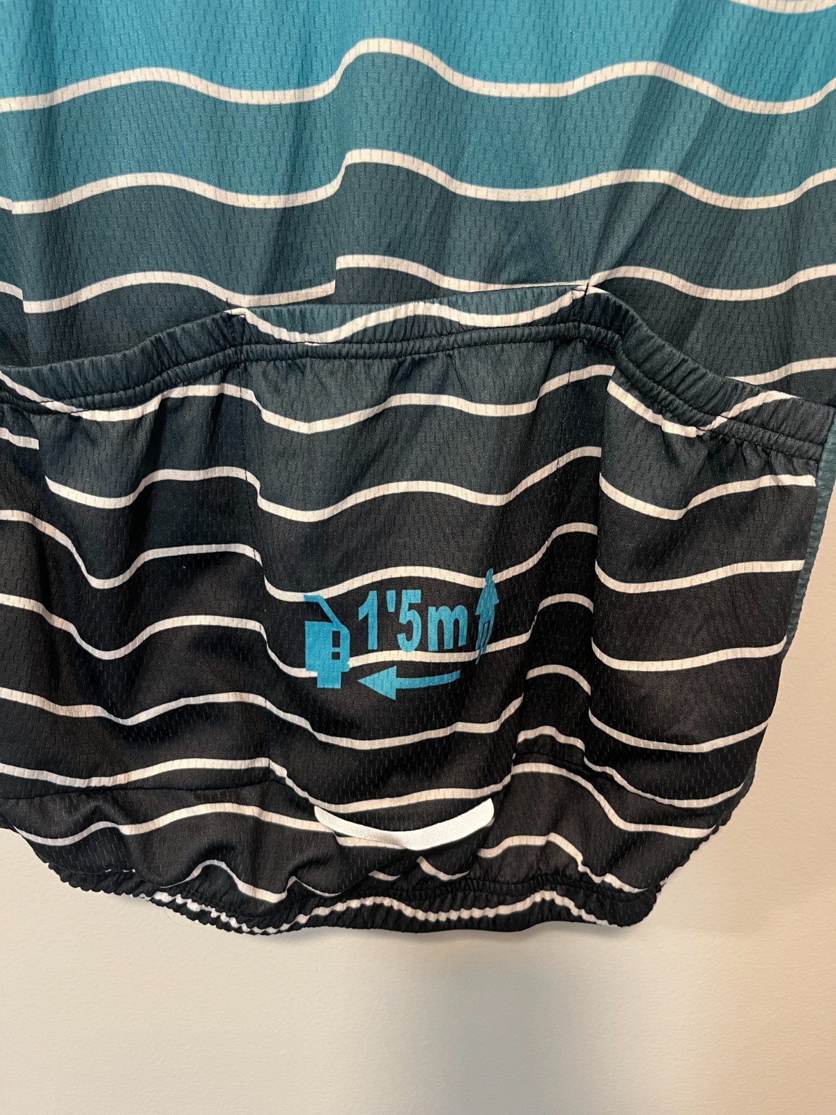 Miloto Cycling Jersey Men’s Size XXL Aqua Blue/Black W/ Stripes