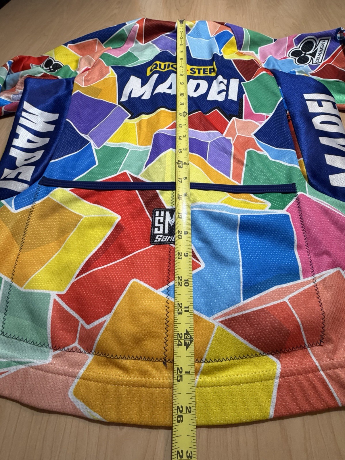 Santini Mapei Cycling Bicycle Jersey Made Italy Long Sleeve Full Zip Jacket Med