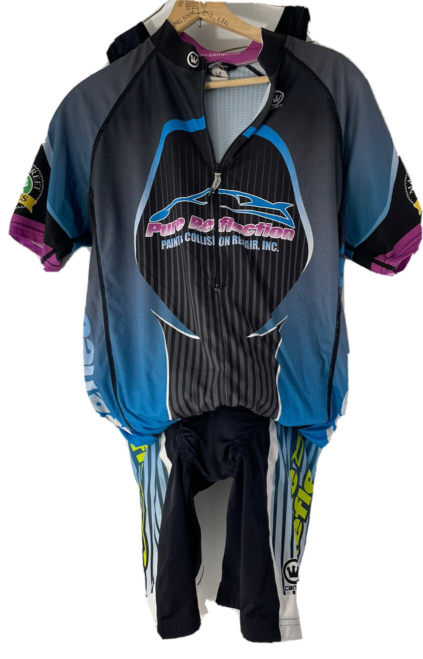 Canari Cycling Men’s M Jersey 3 pockets & Bib Shorts Set Bike KY 2008 racing