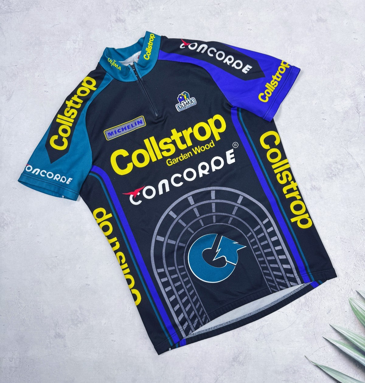 Vintage Ultima Collstrop Concorpe Cycling Jersey Michelin size Medium