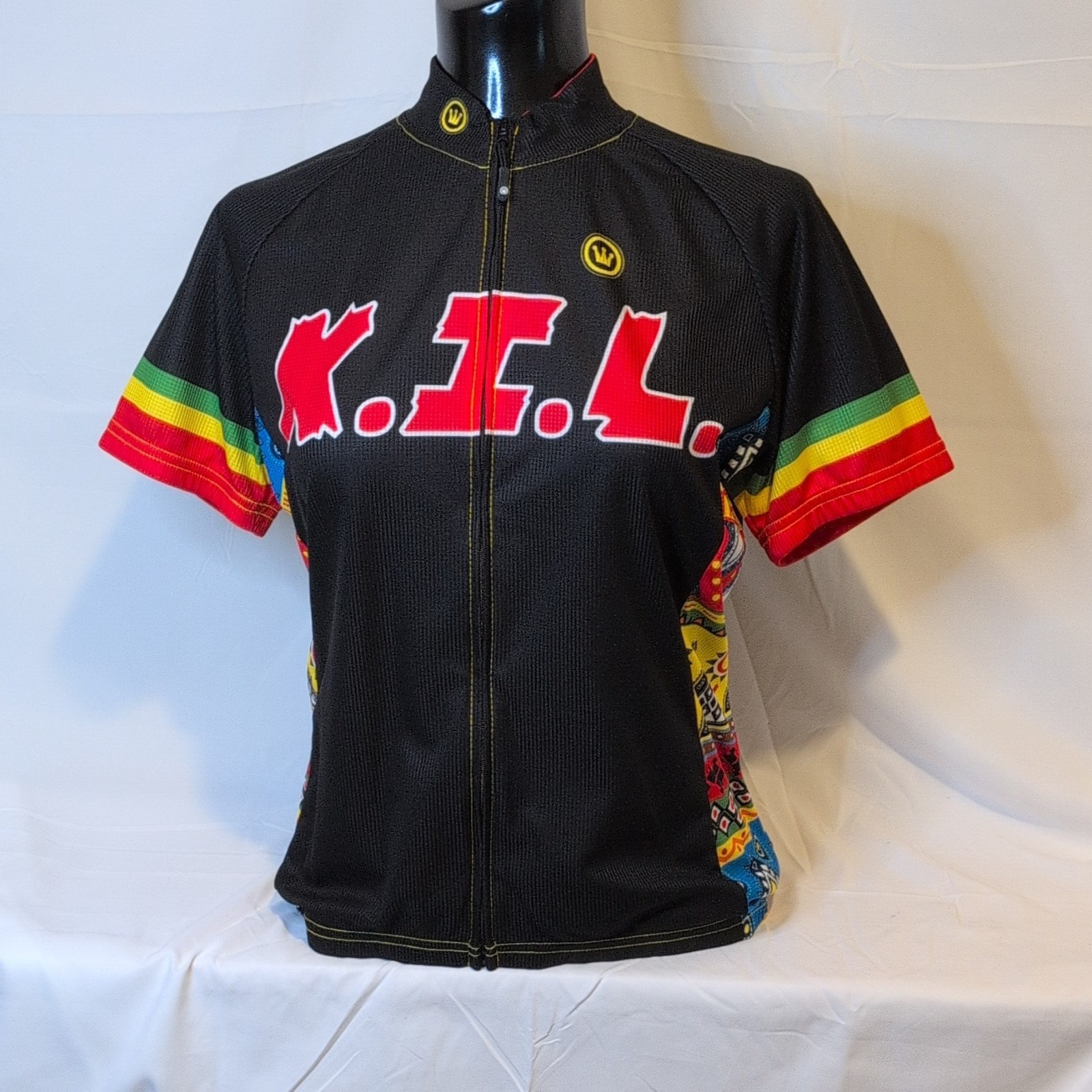 Canari K.I.L. Women’s Cycling Jersey L Short Sleeve Full Zip Skull Graphic A34
