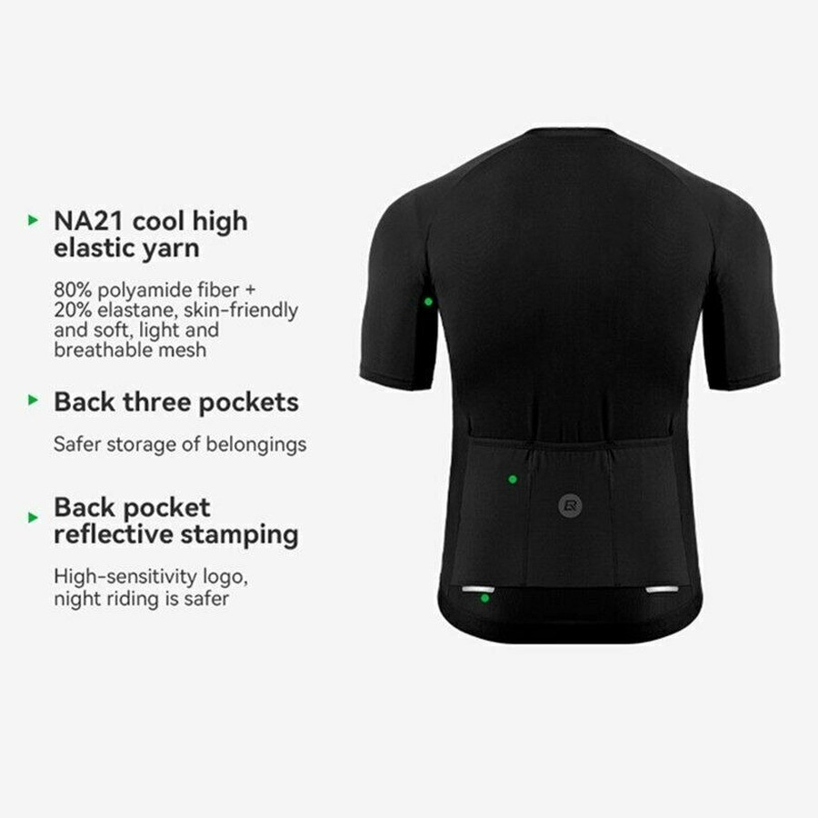 ROCKBROS Summer Cycling Jersey Men Breathable Shirt Quick Dry Bike Short Sleeves
