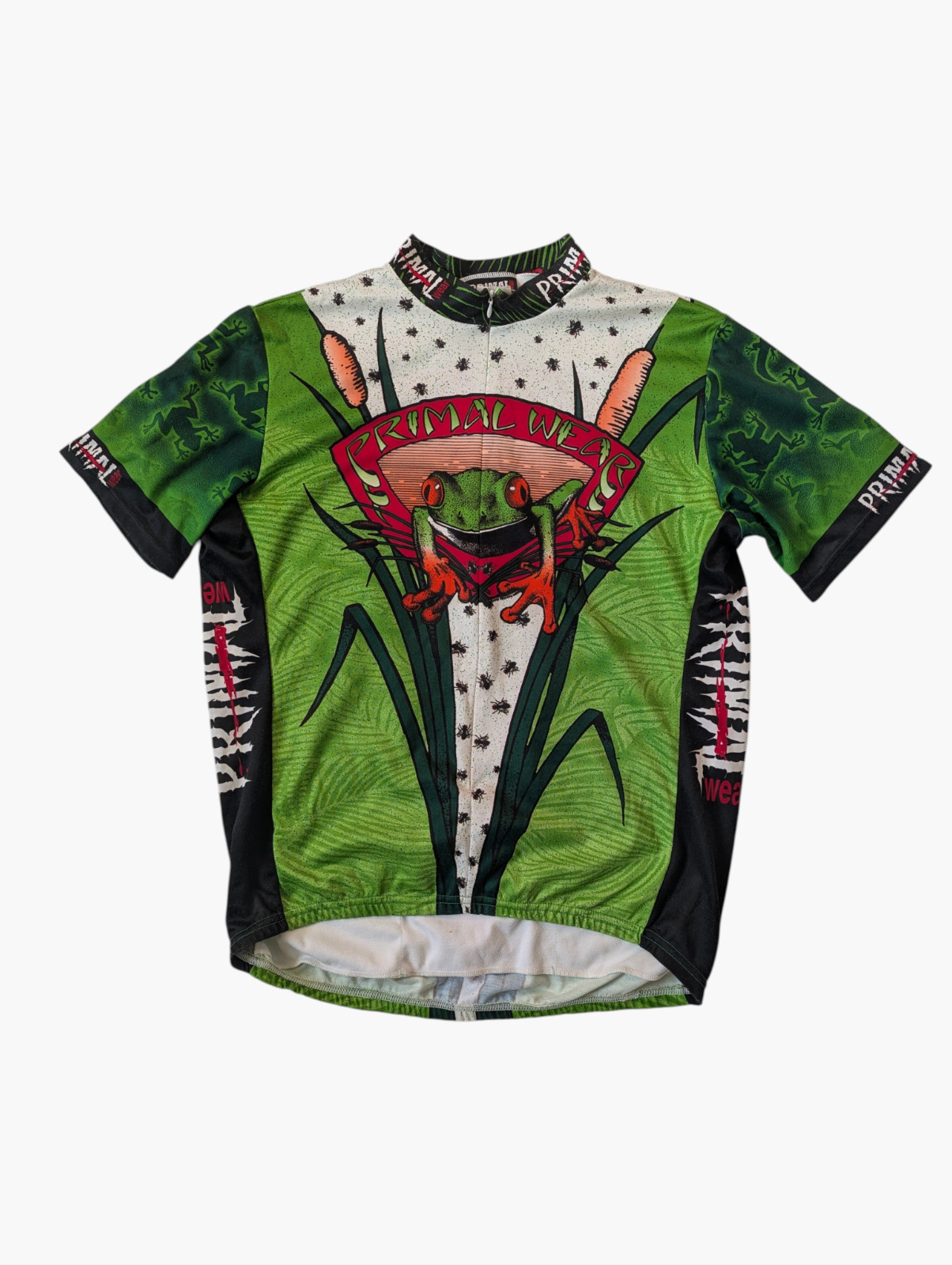 Vintage 90s Primal Wear TREE FROG MTB Road Cycling Jersey Size XL, Shirt Trikot