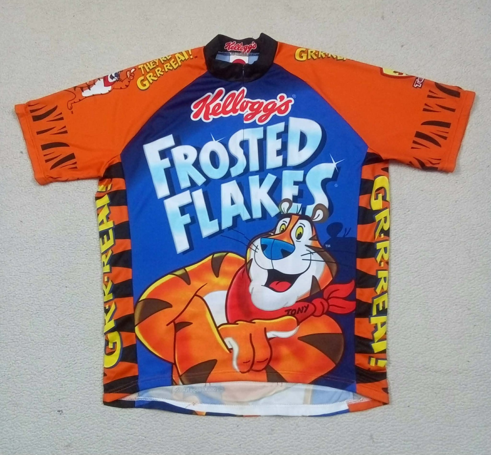 RARE VTG 2006 Kellogg’s Frosted Flakes Tony the Tiger Cycling Jersey — Size XL