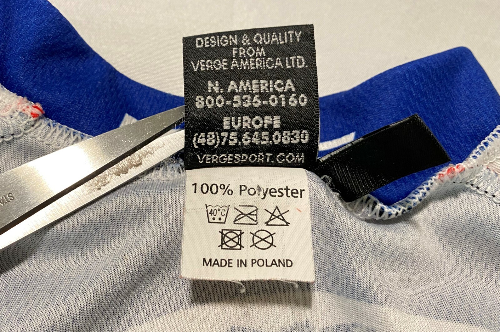 Verge Sport 3/4 Zip Johnson Johnson Men Jersey 100% Polyester Size S Made Poland