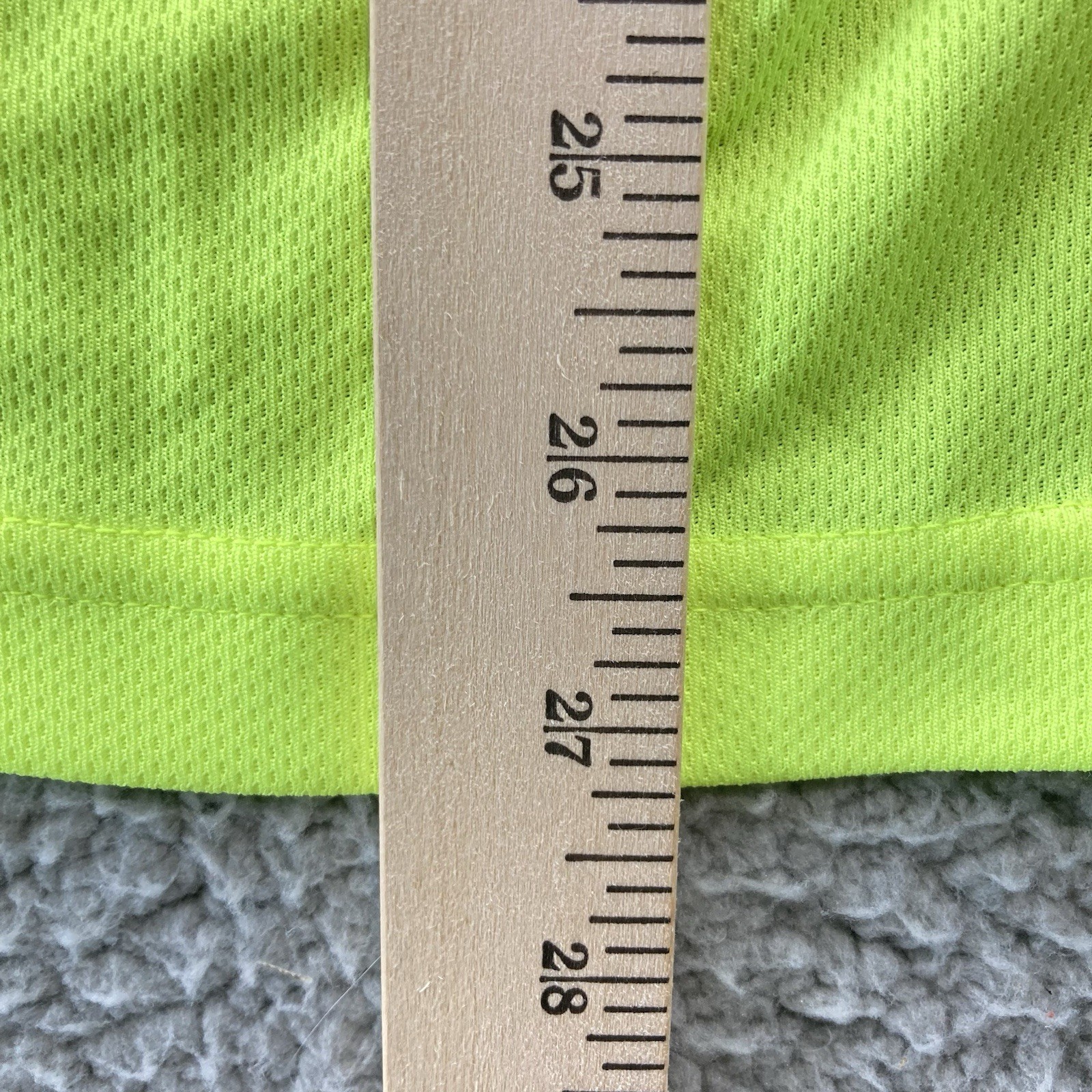 LL Bean Cycling Jersey Men Large Neon Yellow Reflective Active Protection Pocket