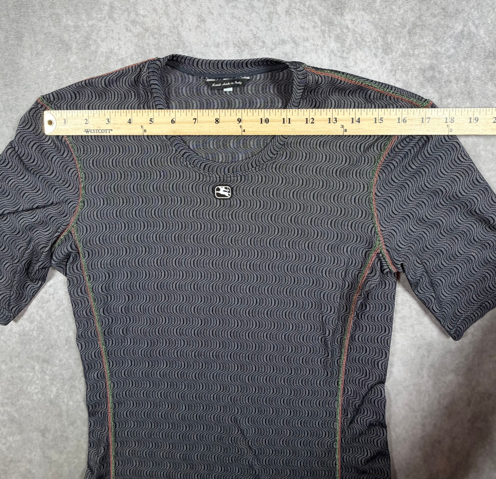 Giordana Mens XL Ceramic Cycling Base Layer Gray Short Sleeve Made Italy
