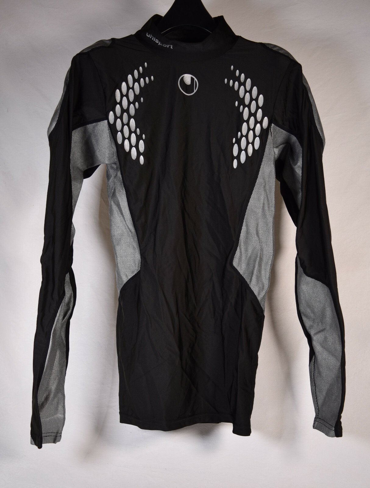 Uhlsport Torwart Technik Base Layer Padded Shirt Black Gray Reflective Jersey L