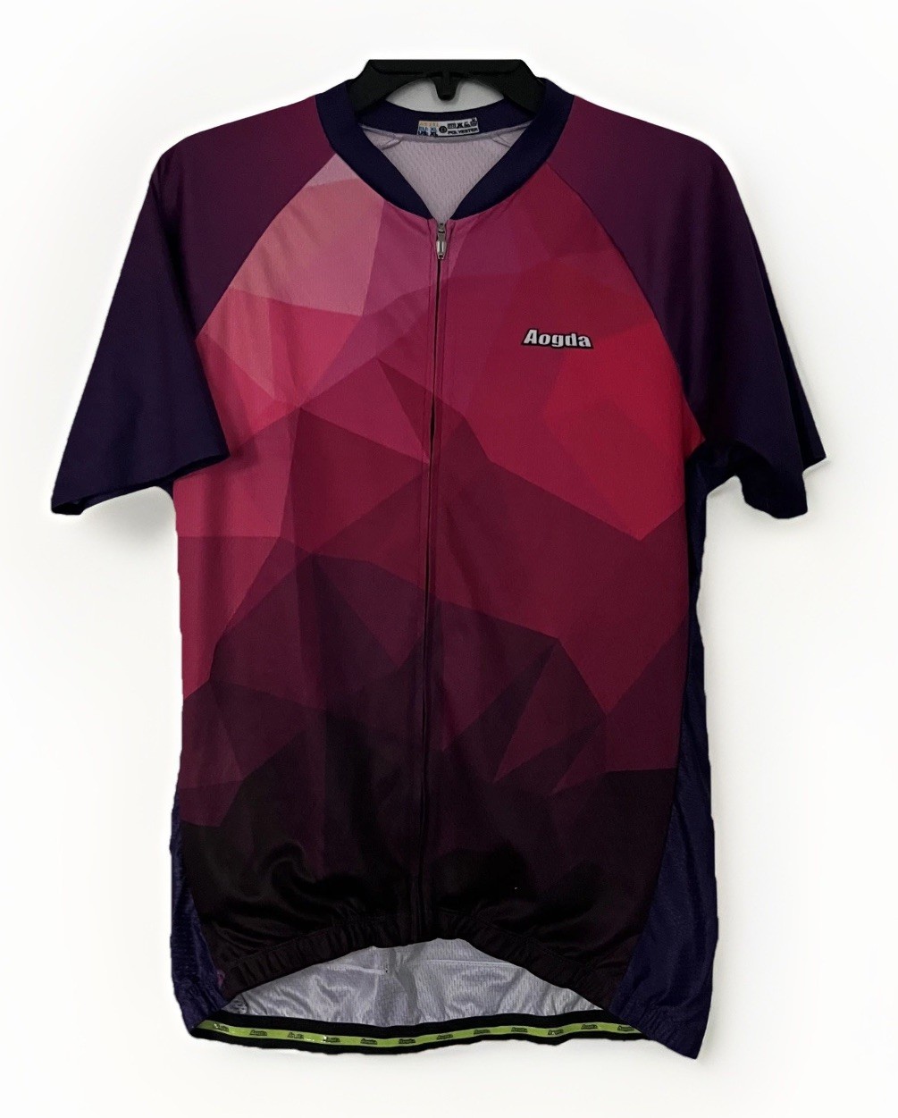 Aogda Cycling Jersey Full Zip Vented XL Elastic Waist Pockets Rainbow