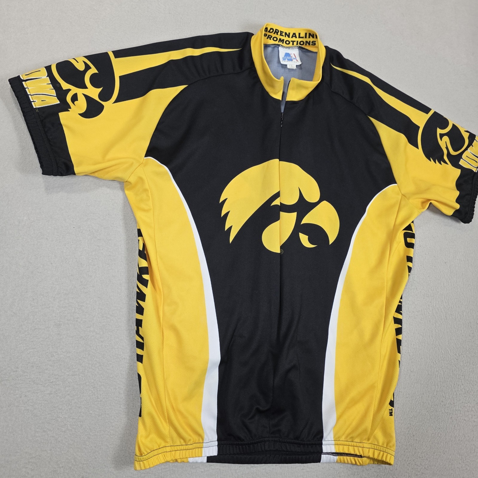Iowa Hawkeyes Cycling Jersey Mens XL Black Yellow Logo Outdoor NCAA Adrenaline