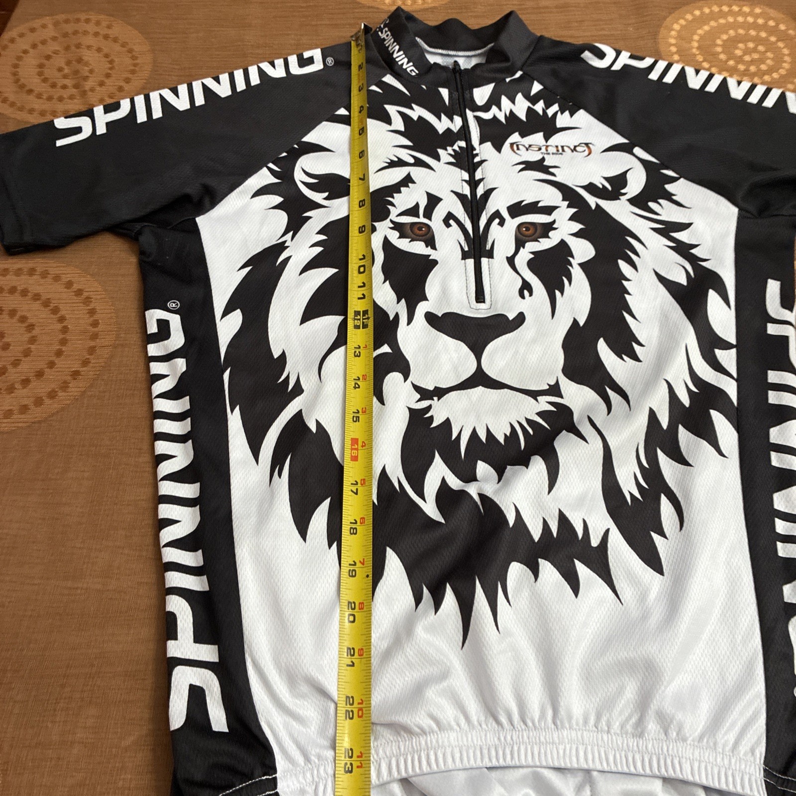 MADD Dogg Athletics Spinning Cycling Jersey Sz Small Black White Lion Graphic