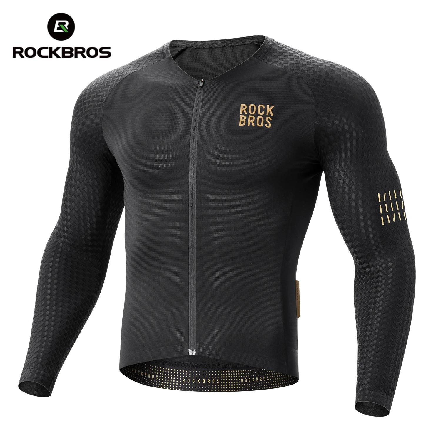 ROCKBROS Men’s Cycling Jersey Long Sleeve MTB Road Bike Shirt Pocket Quick Dry
